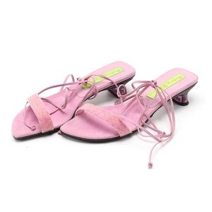 Pink Materia Prima Beaded Sandals
